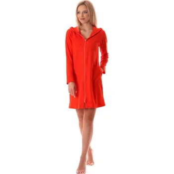 Dámský župan Dámský župan Bari s kapucí 3864 cherry tomato - Vestis XXL