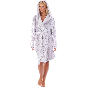 Dámský župan Dámský župan irbis 4856 s kapucí vzorovaný krátký - Vestis XXL