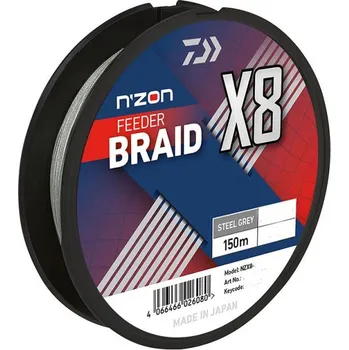Daiwa pletená šňůra N´Zon X8 Feeder Braid Steel Grey