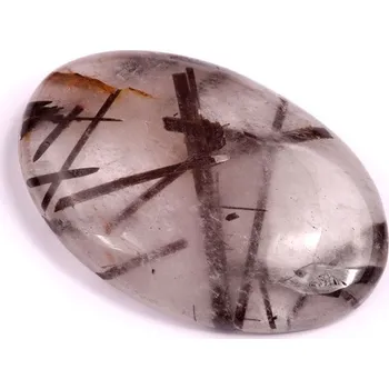 Korálek Kabošon Black Rutile č.2130 (40x27x7mm)