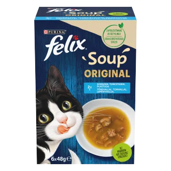 Krmivo pro kočku FELIX Soup Original rybí příchutě 6x48 g
