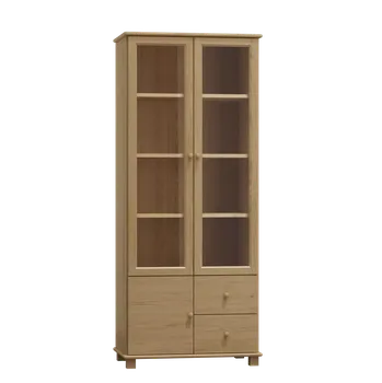 regál Kombinovaná vitrína MB 101 borovice masiv 80x190x42 cm