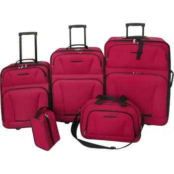 vidaXL Marketos Pětidílný set cestovních kufrů červený