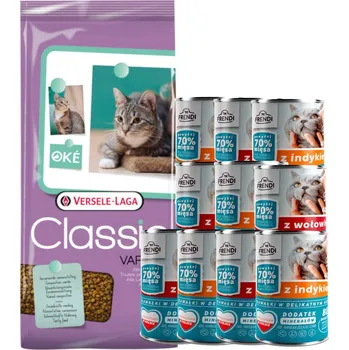 Krmivo pro kočku VERSELE-LAGA Classic Cat Variety 10kg + Frendi 10x400g