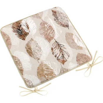 Podsedák Bellatex Sedák EMA hladký 40x40 cm Listy béžová, hnědá