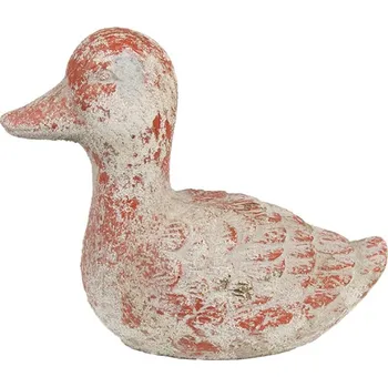 Kameninová dekorace oranžová kachna Gretje – 15x8x12 cm