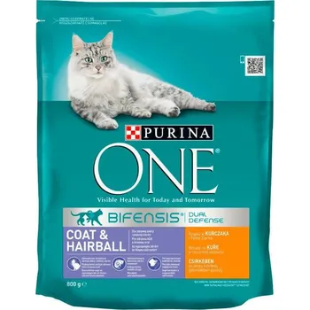 Purina One Cat Coat & Hairball Kuřecí krmivo pro kočky 800g