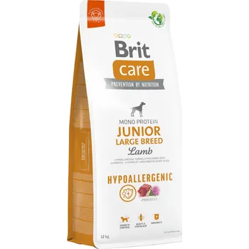 BRIT CARE Dog Hypoallergenic Junior Large Breed Lamb 12kg + PAKA ZWIERZAKA - Jehněčí 120g SLEVA 2%