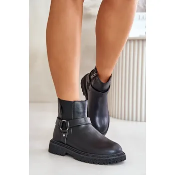 Dámská zimní obuv Kotníkové boty Zateplené Na Zip Big Star Černé BIG STAR SHOES černá 2965172