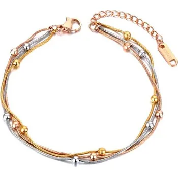 Náramek Přívěskynakrk.cz Ocelový náramek GOLDEN TRIPLE