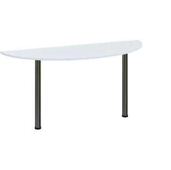 Stolová podnož CJC 1 - 160 přístavba jednací, kovová podnož chrom, síla desky 18 mm, široká 1600 mm, bílá