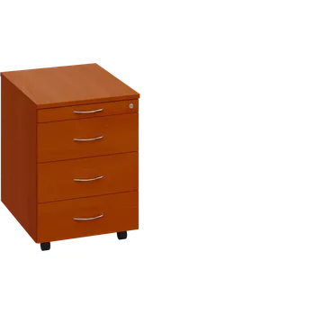 Zásuvkový kontejner CKC 2 - 01 kontejner pojízdný, 4-zásuvkový, deska 25 mm, centrální zámek, tužkovnice, třešeň šumavská