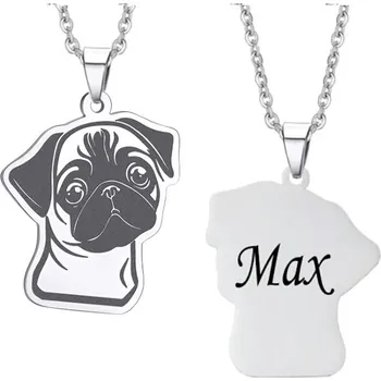 Přívěsek Přívěsek s řetízkem z chirurgické oceli Mops