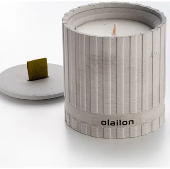 Svíčka Dekorativní svíčka, vůně kakaového krému, šedá, 8x8,5 cm + vyzvednutí ZDARMA