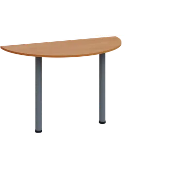 Stolová podnož CJC 1 - 120 přístavba jednací, kovová podnož stříbrná, síla desky 18 mm, široká 1200 mm, olše jantar