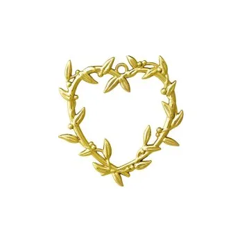 Vánoční ozdoba Vánoční ozdoba Heart Mistletoe Gold 7 cm