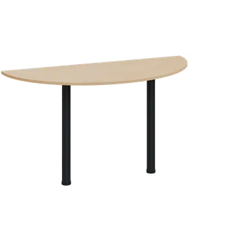 Stolová podnož CJC 2 - 140 přístavba jednací, kovová podnož černá, síla desky 25 mm, široká 1400 mm, bříza světlá