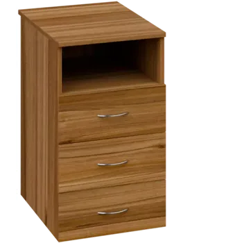 Zásuvkový kontejner CKC 1 - 64 kontejner přístavný, 3-zásuvkový/nika, deska 18 mm, centrální zámek, ořech světlý