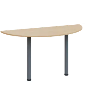 Stolová podnož CJC 2 - 140 přístavba jednací, kovová podnož stříbrná, síla desky 25 mm, široká 1400 mm, bříza světlá