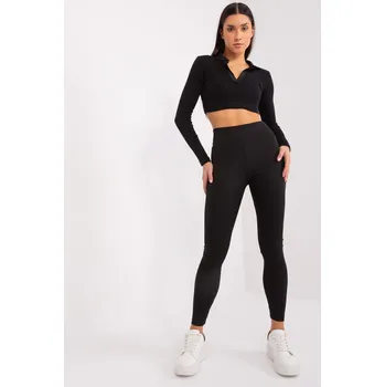 Dámské legíny RELEVANCE Žebrované legíny Lona černé Velikost: M