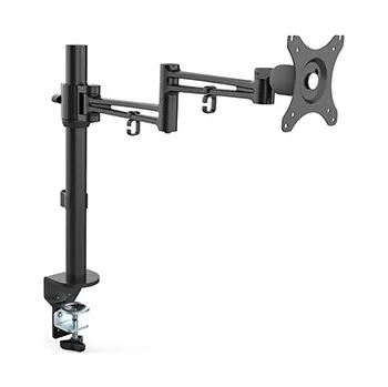Držák monitoru Polohovatelný držák pro monitor, 10KG, svorka, 17"-30", otočný, 75x75/100x100, černý