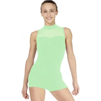 Body Lulli,Baletní celotrikot se síťkou LUB825, patina zelená M