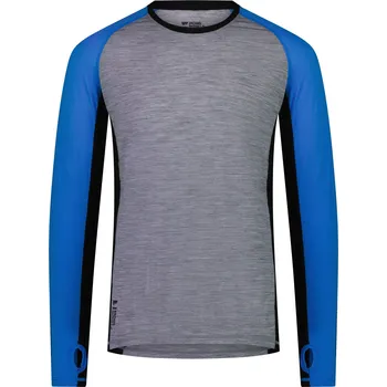 Pánské tričko Merino triko MONS ROYALE TEMPLE TECH LS blue gravel Velikost: XL