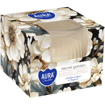 Svíčka Aura Vonná svíčka ve skle - Tajná zahrada