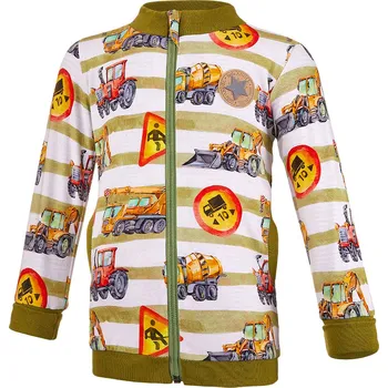 Little Angel mikina podšitá Outlast® - na stavbě/pruh bíločerný Velikost: 110