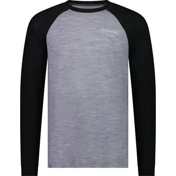 Pánské tričko Triko MONS ROYALE ICON MERINO RAGLAN LONG SLEEVE grey heather / black Velikost: XL