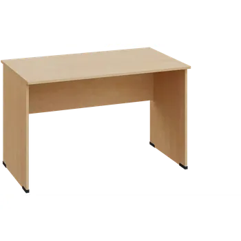 Psací stůl CPL 17 - 12 stůl kancelářský, dřevěná podnož, deska 18 mm, široký 1200 mm, bříza světlá