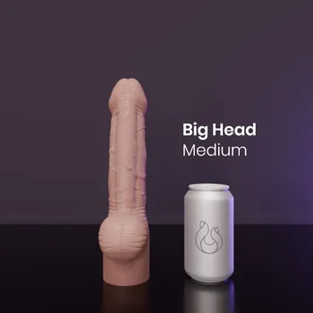 Dildo Erotixxx Toys Big Head Pale Flesh 75% M, prémiové silikonové dildo s Vac-U-Lock 28 x 5,7–6,4 cm