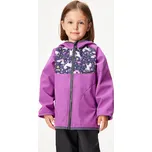UNUO Dětská softshellová bunda s fleecem Basic, Ostružinová, Jednorožci 3 ROKY FIALOVÁ