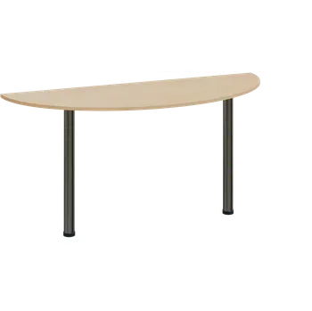 Stolová podnož CJC 2 - 160 přístavba jednací, kovová podnož chrom, síla desky 25 mm, široká 1600 mm, bříza světlá