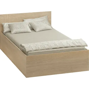 Postel Postel s kovovým roštem a úložným prostorem, 120x200, dub sonoma, DOLI