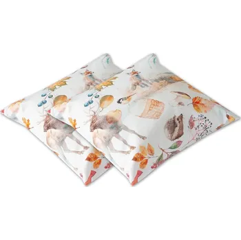 Dekorativní polštářek Saténový dekorační polštářek 40x40 GEON Čtvero ročních období PODZIM