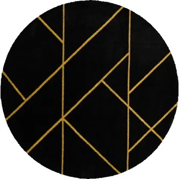 Koberec Kusový koberec Emerald geometric 1012 black and gold kruh Kruh Ø 200 cm