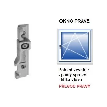 Příslušenství k oknu SCHUCO SCHÜCO Protikus rohového převodu se zarážkou Okno ( strana pantů ): Pravé