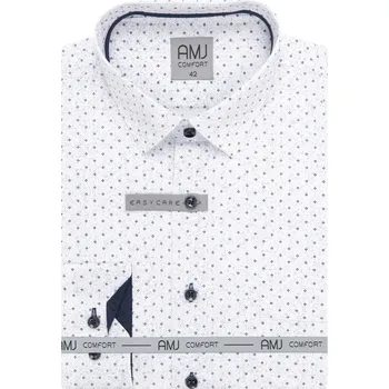 Pánská košile Pánská košile AMJ Comfort fit světlá se vzorem velikost: 50, délka rukávu: dlouhý rukáv