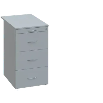 Zásuvkový kontejner CKC 1 - 71 kontejner přístavný, 4-zásuvkový, deska 18 mm, centrální zámek, tužkovnice, šedá