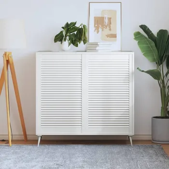 Interiérové dveře vidaXL Marketos Nábytková dvířka lamelový design 2 ks bílá 99,3x59,4cm borovice