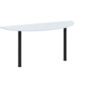 Stolová podnož CJC 2 - 160 přístavba jednací, kovová podnož černá, síla desky 25 mm, široká 1600 mm, bílá