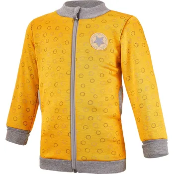 Little Angel mikina hřejivá rozepínací - okrová Velikost: 98