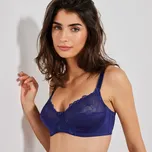 Blancheporte Zmenšující podprsenka z krajky a saténového úpletu, s kosticemi nám.modrá 95E