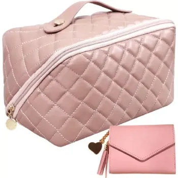 Kosmetická taška Kosmetická taška - STARORŮŽOVÁ + dárek peněženka (Značka: JESSAL)