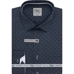 Pánská funkční košile AMJ Slim fit antracitová se vzorem velikost: 44, délka rukávu: dlouhý rukáv