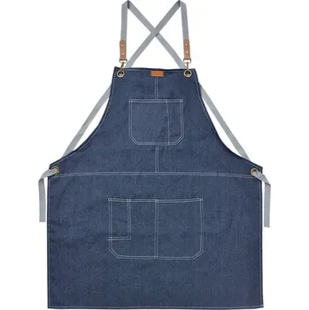 Kuchyňská zástěra Modrá džínová kuchyňská zástěra - 82*70 cm