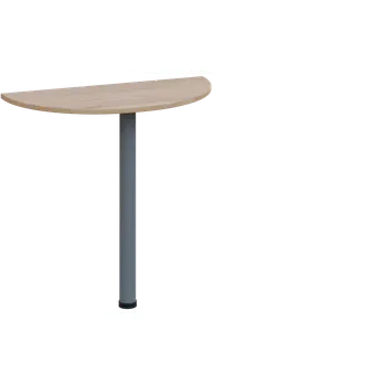 Stolová podnož CJD 1 - 81 přístavba jednací, kovová podnož stříbrná, síla desky 18 mm, široká 800 mm, dub bardolino