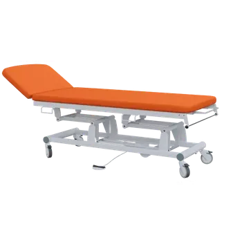 Masážní stůl EUROMEDICA - 11 lehátko elektricky stavitelné, 2-segmentové s nožním ovladačem (1 motor), oranžové č. 17