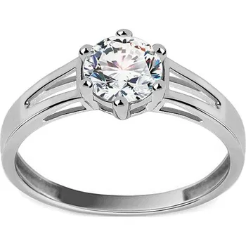 Prsten Zásnubní prsten z bílého zlata se zirkonem IZ18842AB + dárkové balení LUXUS zdarma